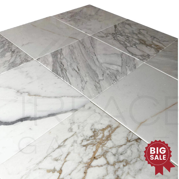 Calacatta Medley 12X12 Polished Marble Tile 300 Sq.Ft. - Discounted, Marble/Travertine Clearance Sale - SurfacesGalore