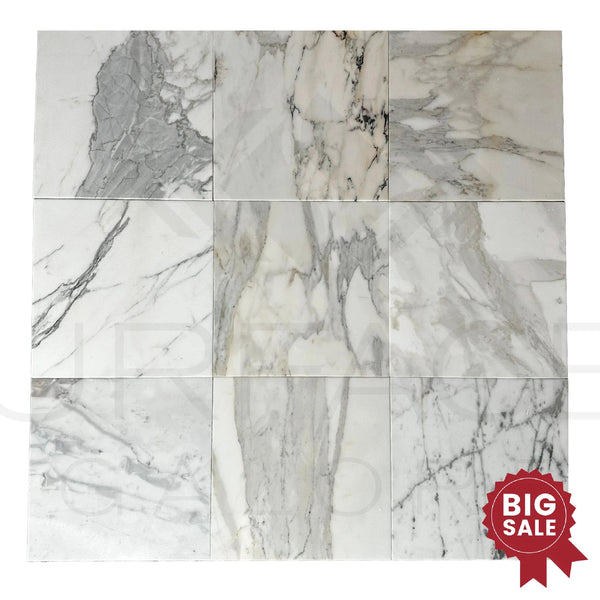 Calacatta Medley 12X12 Polished Marble Tile 300 Sq.Ft. - Discounted, Marble/Travertine Clearance Sale - SurfacesGalore