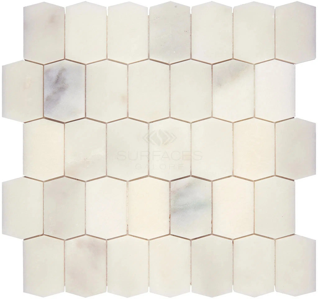 Calacatta Olive Green Marble Picket Mosaic Tile Polished-Honed