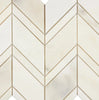 Calacatta Olive Green Marble Chevron Mosaic Tile Polished - Honed - SurfacesGaloreChevron MosaicPolished