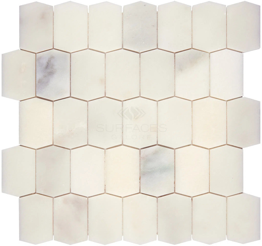 Calacatta Olive Green Marble Picket Mosaic Tile Polished - Honed - SurfacesGalorePicket MosaicPolished