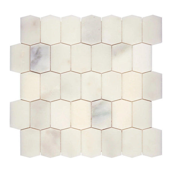 Calacatta Olive Green Marble Picket Mosaic Tile Polished-Honed