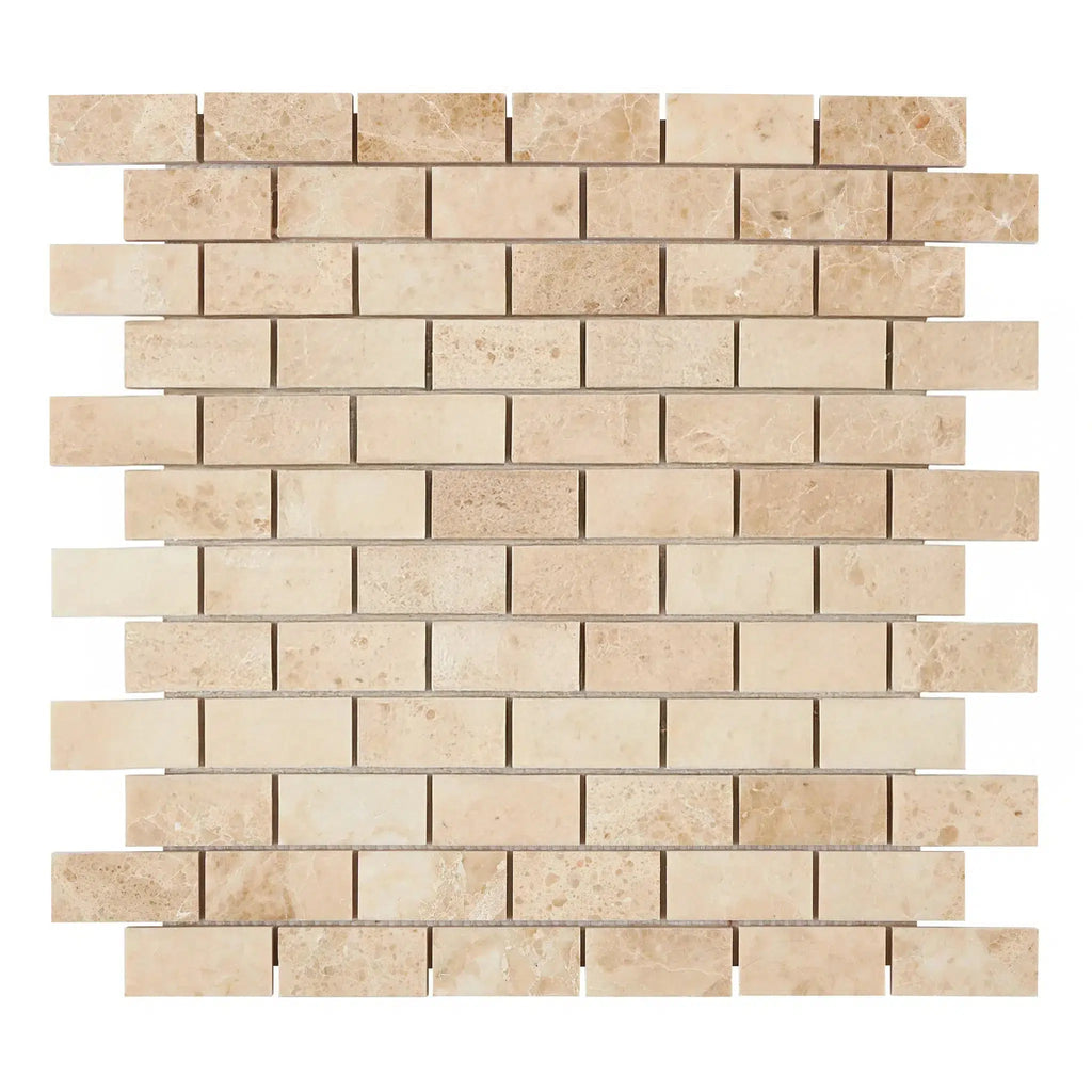 Cappuccino Marble 1X2 Brick Mosaic Tile Polished