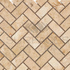 Cappuccino Marble 1X2 Herringbone Mosaic Tile Polished - SurfacesGalore