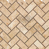 Cappuccino Marble 1X2 Herringbone Mosaic Tile Polished