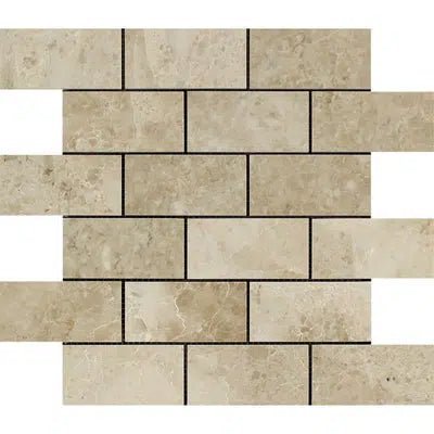 Cappuccino Marble 2X4 Brick Mosaic Tile Polished - SurfacesGalore