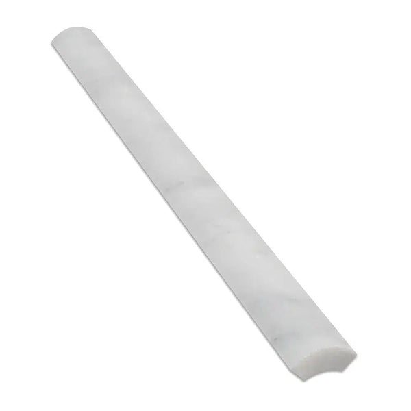 Carrara White 1X12 Quarter-Round Trim Molding Polished-Honed