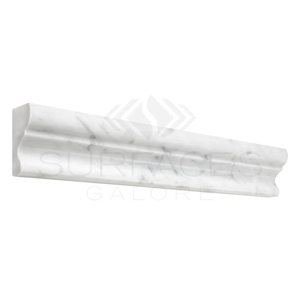 Carrara White 2X12 Crown (Mercer) Molding Liner Polished-Honed