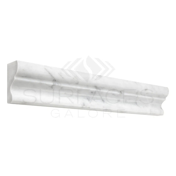 Carrara White 2X12 Crown (Mercer) Molding Liner Polished-Honed