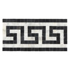 Carrara White 3 1/2X7 Greek Key Border (w/ Black) Polished-Honed