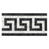 Carrara White 3 1/2X7 Greek Key Border (w/ Black) Polished-Honed