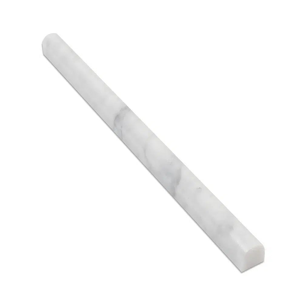 Carrara White 3/4X12 Bullnose Liner Polished-Honed