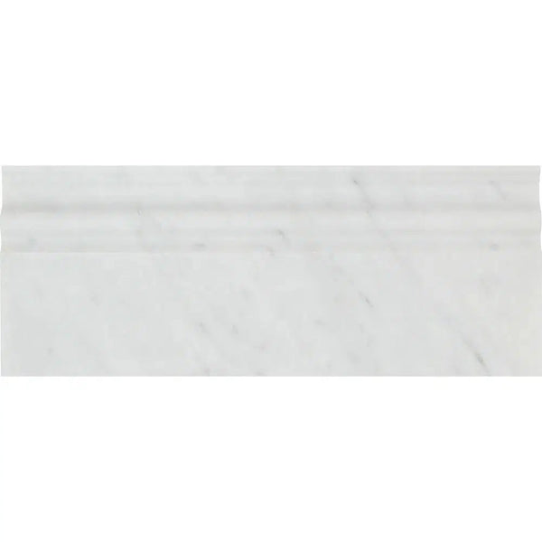 Carrara White 4 3/4X12 Baseboard Trim Molding Polished-Honed