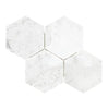 Carrara White 6" Hexagon Mosaic Marble Tile Polished-Honed