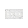 Carrara White (Bianco Carrara / Italian) Marble 4 Gang TOGGLE Switch Wall Plate / Cover Plate / Switch Plate - SurfacesGalore4 1/2" X 8 1/4"4 - TOGGLEPolished