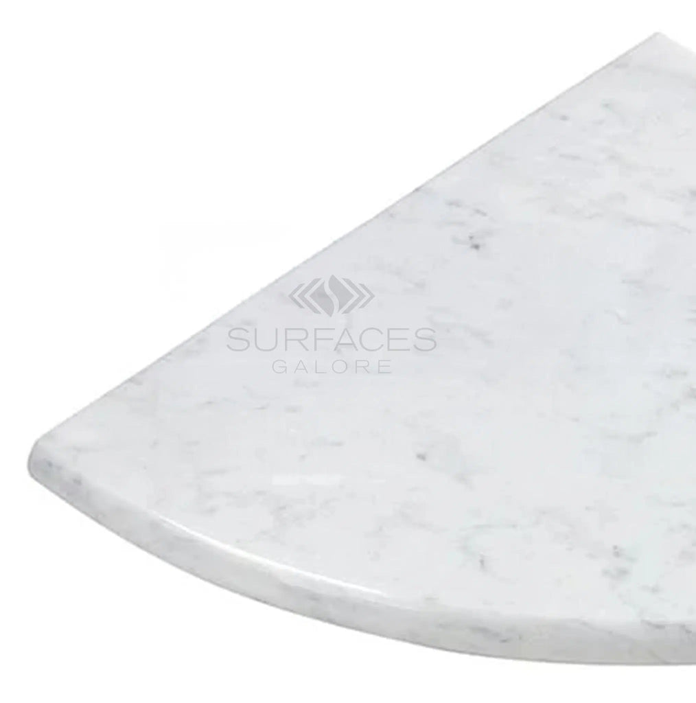 Carrara White (Bianco Carrara / Italian) Marble Shower Corner Shelf - SurfacesGalore9" X 9" X 3/4" - 1/4 RoundPolished Both Sides