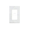 SurfacesGalore Carrara White Marble Single ROCKER Plate Switch Wall Plate features a central rectangular cutout and two screw holes.