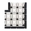 Carrara White Florida Flower Border CORNER (Black) Polished-Honed