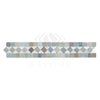 Carrara White Italian Premium 2X12 BIAS Border (w/ Blue - Gray) Polished - Honed - SurfacesGalorePolished