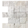 Carrara White Italian Premium 2X4 Brick Mosaic Marble Tile Split-Faced