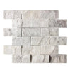 Carrara White Italian Premium 2X4 Brick Mosaic Marble Tile Split-Faced