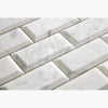 Carrara White Italian Premium 2X4 Deep-Beveled Brick Mosaic Marble Tile Polished-Honed