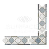 Carrara White Italian Premium 3 7/8X11 5/8 Lantern (Luxury) Border (Carrara w/ Blue - Gray) Polished - Honed - SurfacesGalorePolished