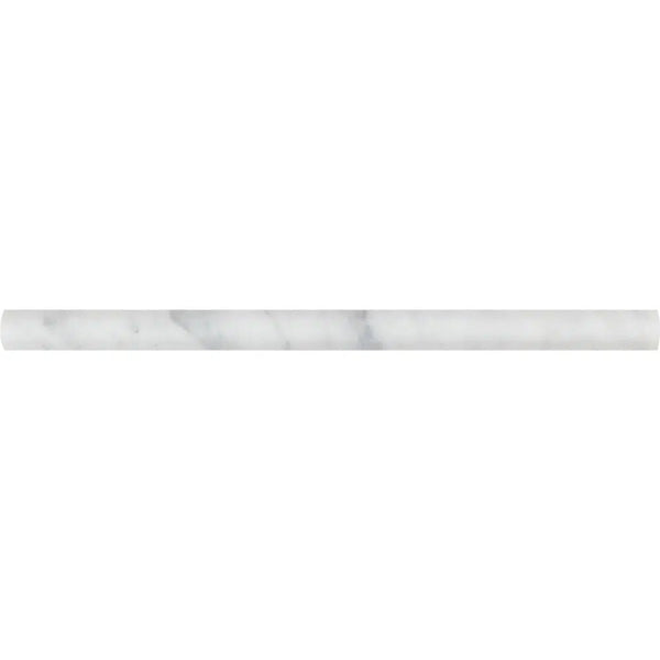 Carrara White Italian Premium 3/4X12 Bullnose Liner Polished - Honed - SurfacesGalorePolished