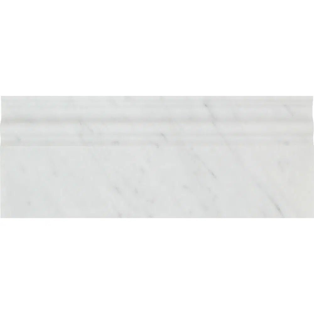 Carrara White Italian Premium 4 3/4X12 Baseboard Trim Molding Polished - Honed - SurfacesGalorePolished