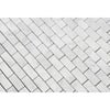 Carrara White Italian Premium 5/8X1 1/4 Mini-Brick Mosaic Marble Tile Polished-Honed