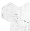 Carrara White Italian Premium 6X6 Hexagon Mosaic Marble Tile Polished - Honed - SurfacesGalorePolished