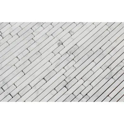 Carrara White Italian Premium Bamboo Sticks (Single - Color: Carrara) Mosaic Polished - Honed - SurfacesGalorePolished