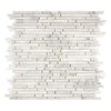 Carrara White Italian Premium Bamboo Sticks (Single-Color: Carrara) Mosaic Polished-Honed