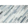 Carrara White Italian Premium Bamboo Sticks (Thassos+Carrara+Blue-Gray) Mosaic Polished-Honed