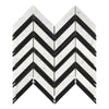 Carrara White Italian Premium Chevron (LARGE) (w/ Carrara / Black) Mosaic Marble Tile Polished-Honed