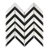 Carrara White Italian Premium Chevron (LARGE) (w/ Carrara / Black) Mosaic Marble Tile Polished-Honed