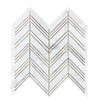 Carrara White Italian Premium Chevron (LARGE) (w/ Carrara / Carrara) Mosaic Marble Tile Polished - Honed - SurfacesGalorePolished