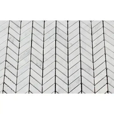 Carrara White Italian Premium Chevron (MINI) Mosaic Marble Tile Polished - Honed - SurfacesGalorePolished