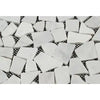 Carrara White Italian Premium Flat Pebble / Paledian (Random Broken) Mosaic Marble Tile Tumbled - SurfacesGalore