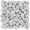 Carrara White Italian Premium Flat Pebble / Paledian (Random Broken) Mosaic Marble Tile Tumbled - SurfacesGalore