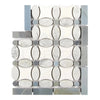 Carrara White Italian Premium Florida Flower Border CORNER (Blue-Gray) Polished-Honed