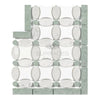 Carrara White Italian Premium Florida Flower Border CORNER (Ming Green) Polished-Honed