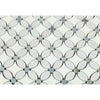 Carrara White Italian Premium Florida Flower Mosaic (Thassos+White Carrara(Oval)+Blue - Gray(Dots)) Mosaic Marble Tile Polished - Honed - SurfacesGalorePolished