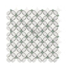 Carrara White Italian Premium Florida Flower Mosaic (Thassos+White Carrara(Oval)+Ming Green(Dots)) Mosaic Marble Tile Polished-Honed