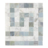 Carrara White Italian Premium Greek Key Border CORNER (w/ Blue-Gray) 3 1/8 X 3 1/2 Polished-Honed