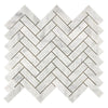 Carrara White Italian Premium Herringbone Mosaic 1X3 Brick Mosaic Marble Tile Polished-Honed