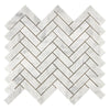 Carrara White Italian Premium Herringbone Mosaic 1X3 Brick Mosaic Marble Tile Polished-Honed