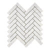 Carrara White Italian Premium Herringbone Mosaic 1X4 Brick Mosaic Marble Tile Polished-Honed