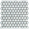 Carrara White Italian Premium Hexagon 1X1 Mosaic Marble Tile Polished - Honed - SurfacesGalorePolished