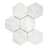 Carrara White Italian Premium Hexagon 5X5 Mosaic Marble Tile Polished-Honed